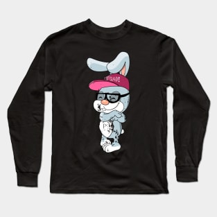 Retro Vintage Grunge Easter Bunny Long Sleeve T-Shirt